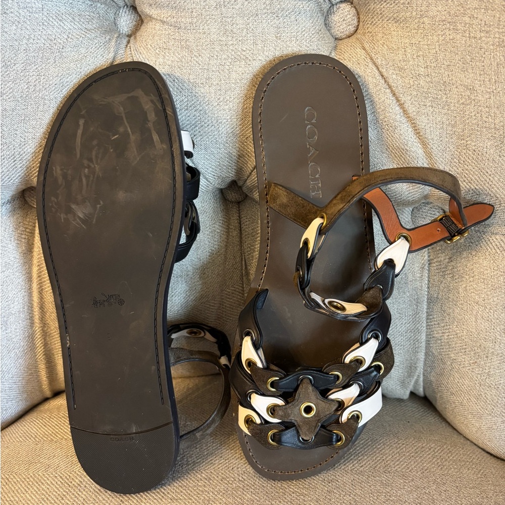 Coach Black and White Women's Sandals